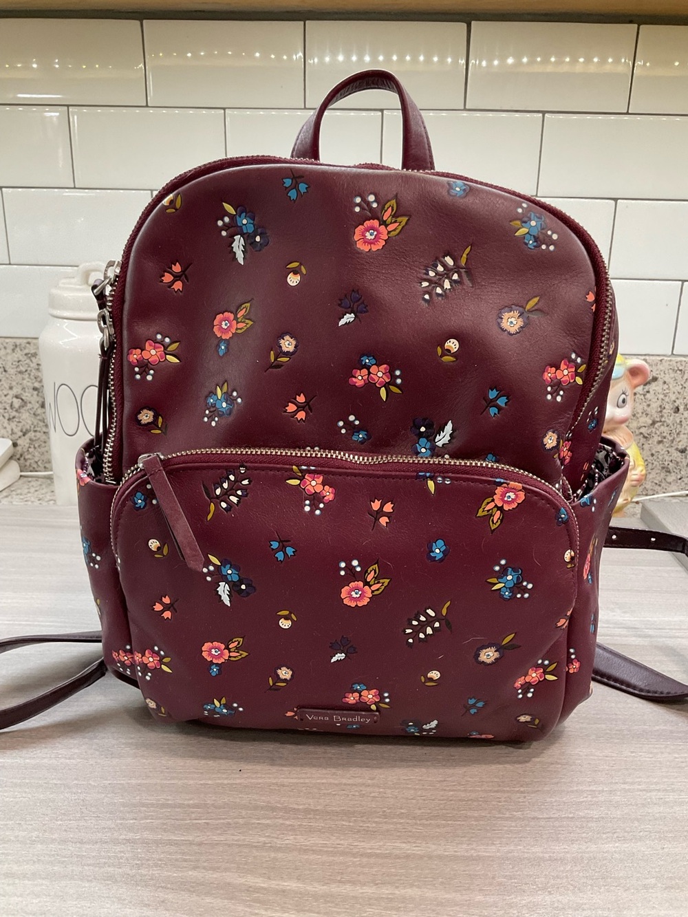 VERA BRADLEY WINE COLOR FLORAL BACKPACK
